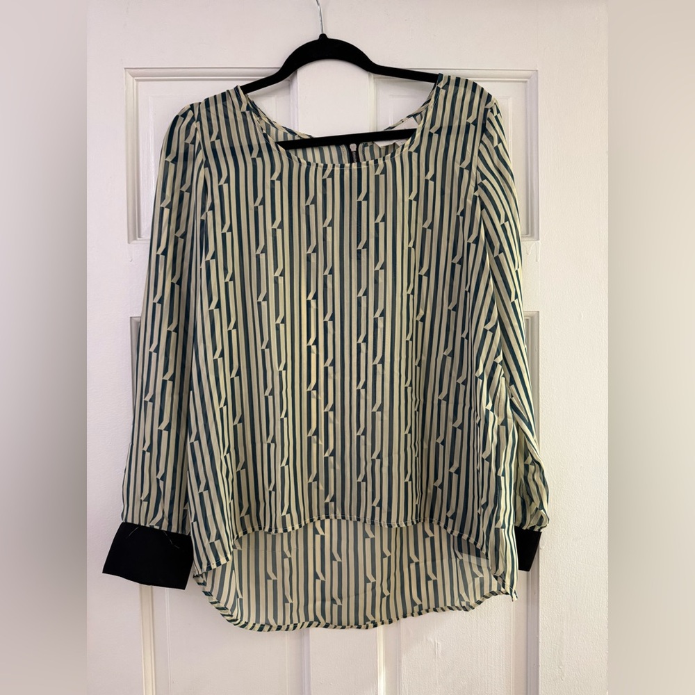 Olive & oak Striped Women's blouse sheer